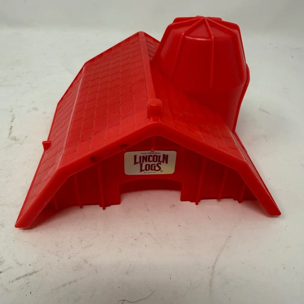 Vintage 1998 Lincoln Logs Red Plastic Barn Roof and Silo Replacement Piece 6659